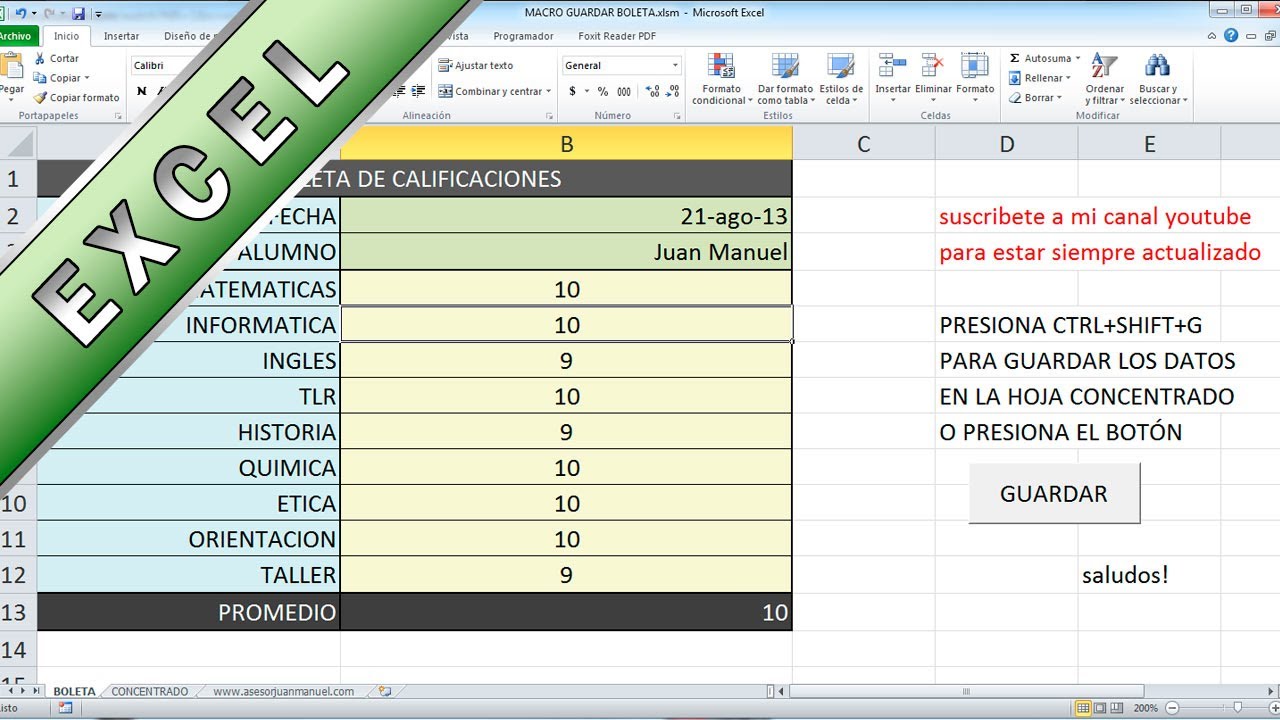 Como crear una base de datos en excel