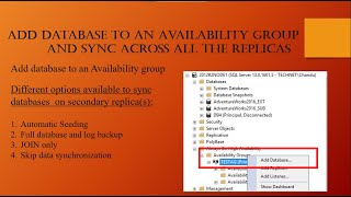 How to add database to an availability group