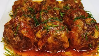 كرات اللحم المفروم بالجبنه الموتزريلا  خطفت قلبي معاها Meat balls with cheese