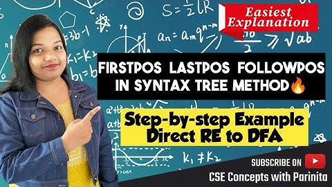 RE to DFA using Syntax Tree Method | Firstpos Lastpos Followpos RE DFA direct method compiler design