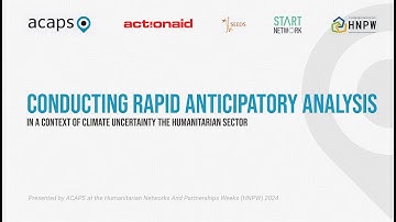 ACAPS at HNPW 2024: Conducting rapid anticipatory analysis
