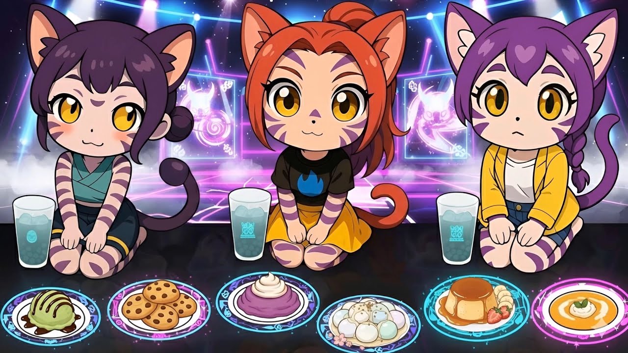 Rumi Zoey Mira Mukbang | KPop Demon Hunters Mukbang | Emoji Cat Mukbang