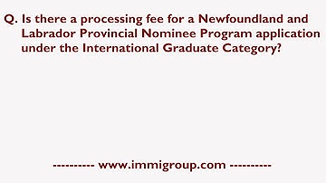 Is there a processing fee for a NLPNP application under the International Graduate Category?