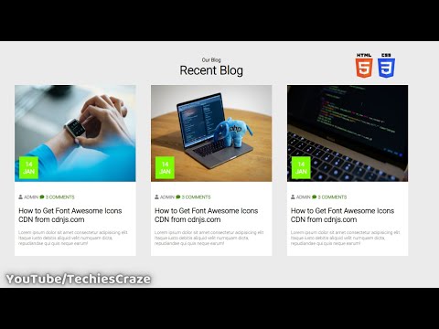 Responsive Blog Cards For a Blog Website using HTML & CSS | TechiesCraze | Code Scientist
