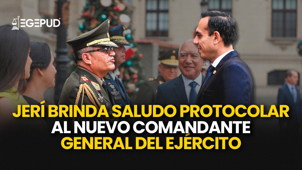 Presidente José Jerí brinda saludo protocolar al nuevo comandante general del Ejército
