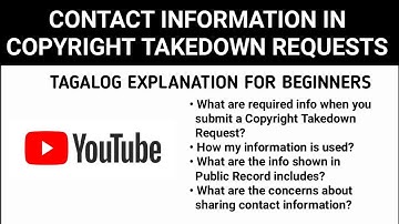 Contact information in Copyright Takedown Requests on YouTube (Tagalog Well-Explained)
