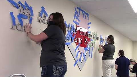 Stud Mounted Flat Cut Acrylic Installation Time Lapse