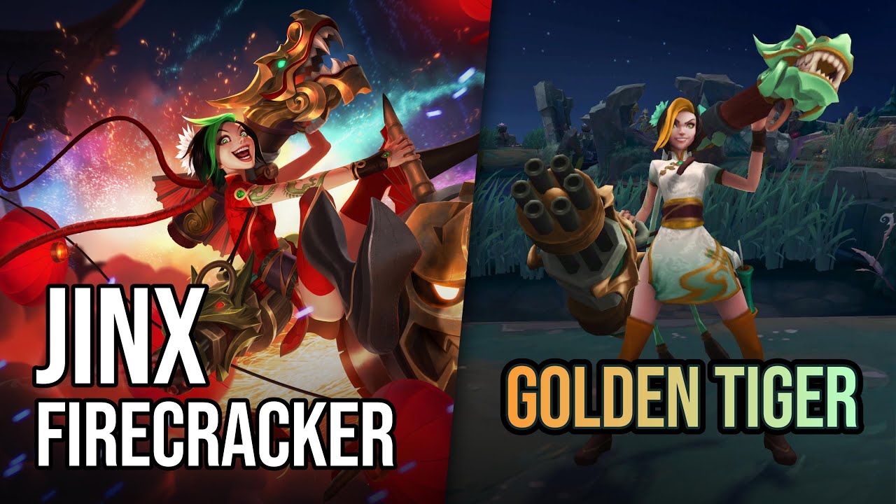 Скин Джинкс «Золотой тигр-петарда» | League of Legends | Цветовая гамма