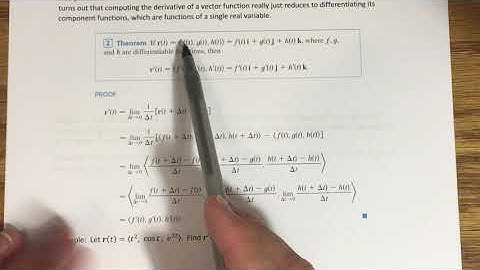 13.2 - Derivatives and Integrals of Vector Functions (Part 1)
