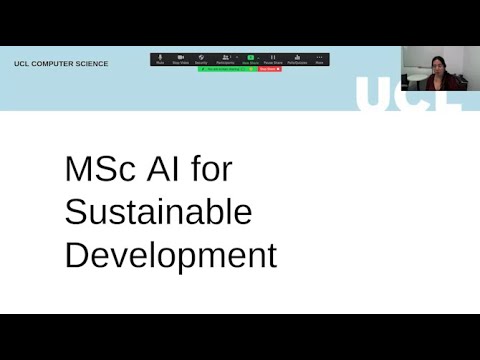 AI for Sustainable Development MSc - programme overview at UCL Computer ...