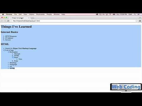 HTML: 5  Lists Assignment
