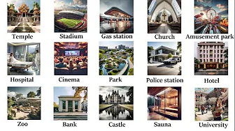 Places and Buildings Vocabulary| places Vocabulary| Public Places and Buildings in English