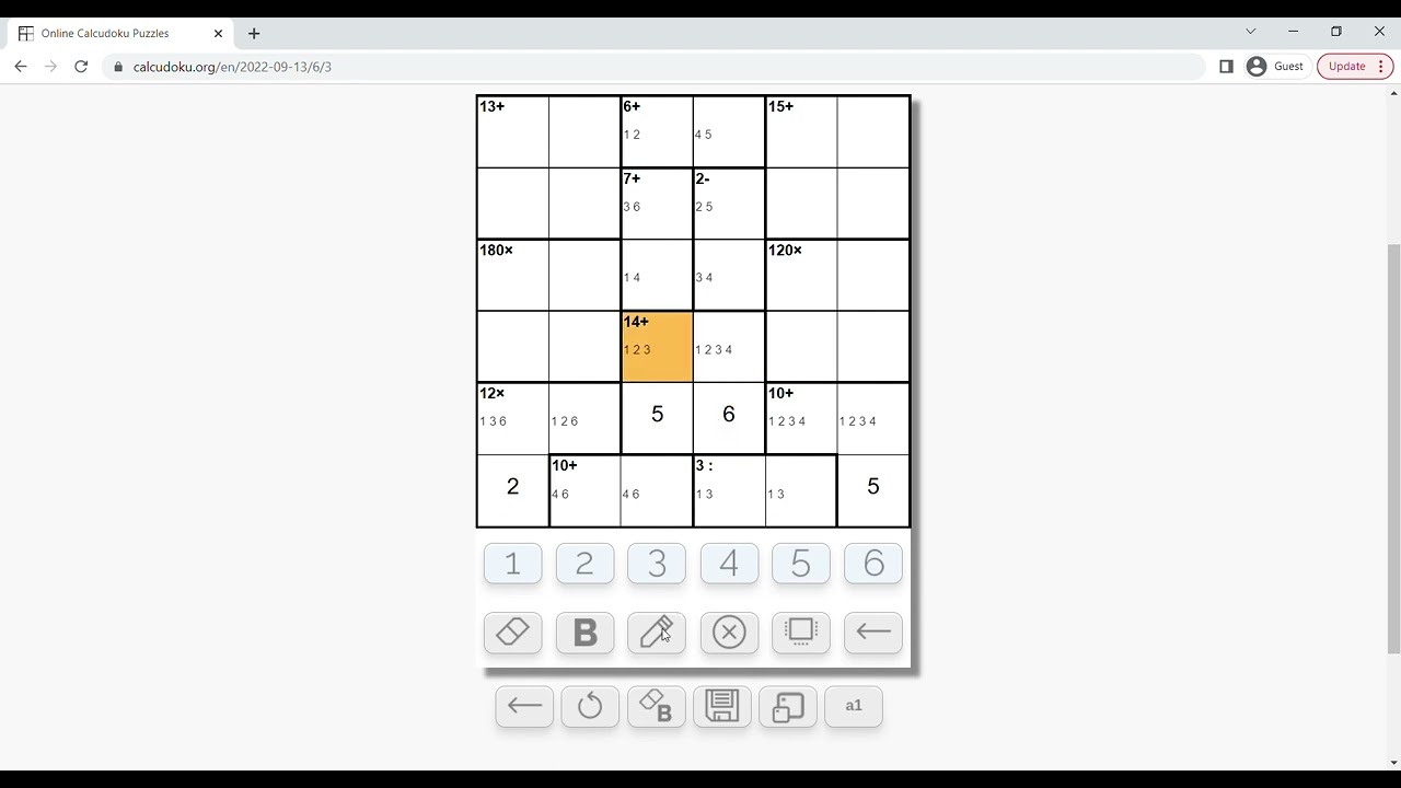 Online Calcudoku Puzzles Google Chrome 2022 09 13 13 18 56 YouTube