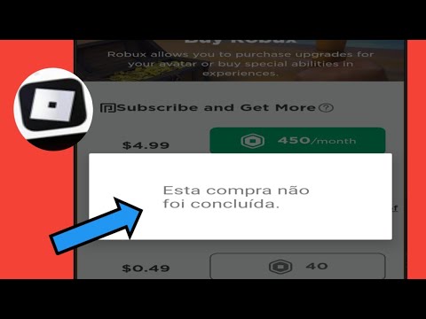 Não consigo comprar robux! Não foi possível concluir a compra