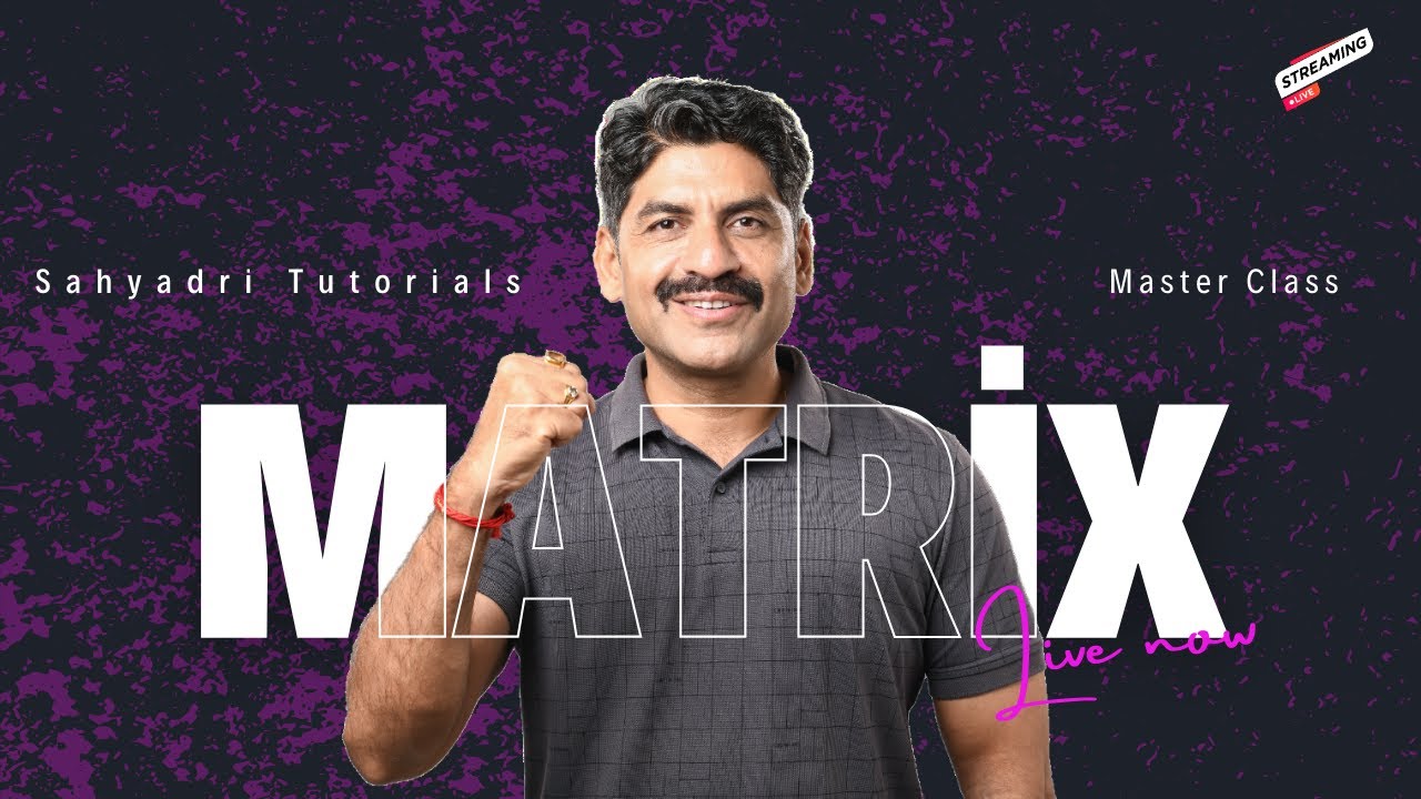 MATRIX with short cuts| Live session | Sahyadri Tutorials - YouTube