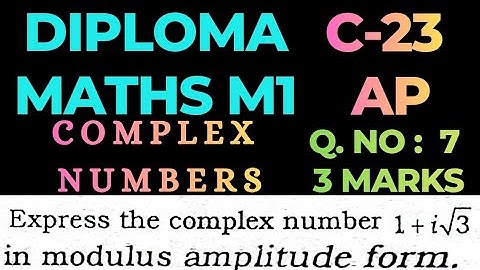 Modulus Amplitude form in telugu@maths naresh eclass