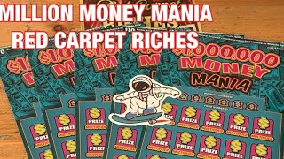 Million Money Mania & Red Carpet Riches Ticketscalifornia Lottery Scratchers