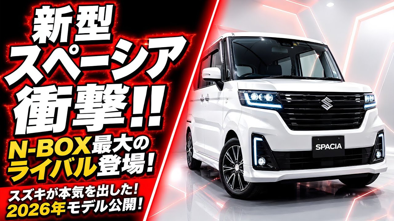速報】2026新型スペーシア公開！N-BOX最大のライバル誕生！ - YouTube