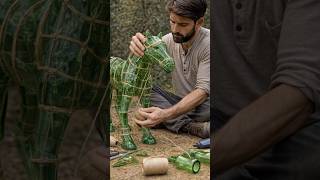"Handmade Horse Sculpture from Plastic Bottles | Incredible Recycling Craft"#Shorts