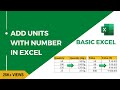 How to add units text with number in excel  basic excel  add kg symbol in excel