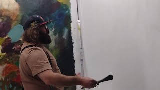 Artist demonstrates how he starts a painting