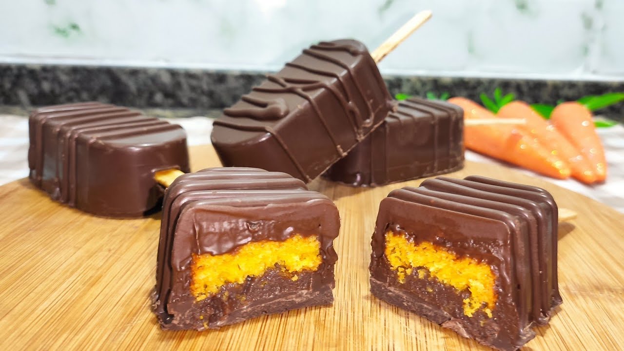 Bolo de Cenoura no palito (Bombom ou picolé no  Palito)