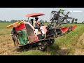 Unbelievable That Kubota Harvester Use Power Harvesting Rice | Rice Cutter Machine Driving Skills
