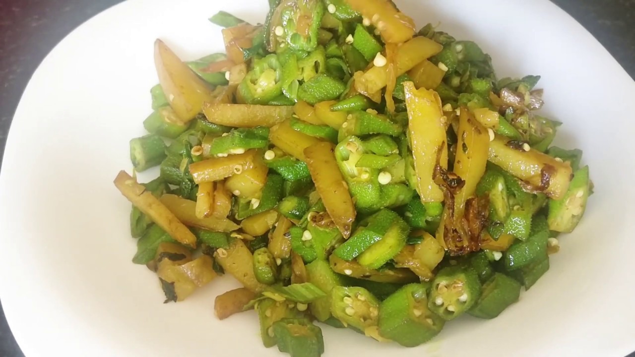 Okra Bhaji Recipe ঢেঁড়স ভাজি YouTube