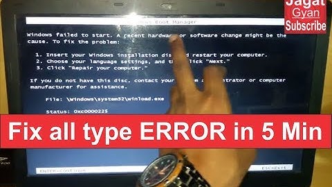 Windows failed to start  A recent hardware or software change might be the cause  to fix the problem