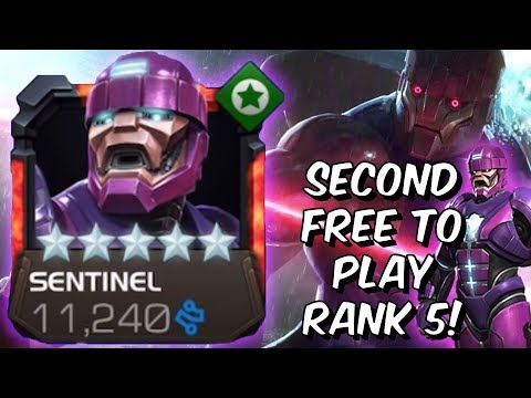 5 Star Rank 5 Sentinel Rank Up & Gameplay – Second Free To Play R5 – Marvel Contest of Champions