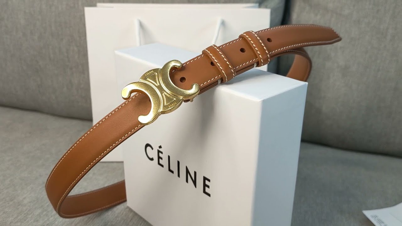 Review Parvaiz Lux Celine Triomphe Belt in Natural Calfskin 