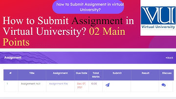 How to Submit Assignment in virtual University? How to Upload assignment at VULMS? Complete Detail