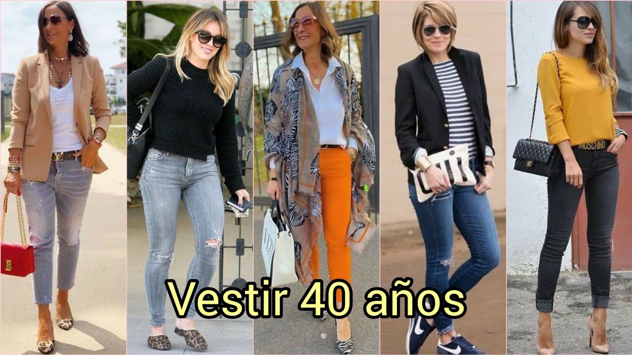 JEANS de MODA 2022 para MUJERES de 40 AÑOS COMO VESTIR A LOS #40años  OUTFITS MODA para MUJERES de 40 