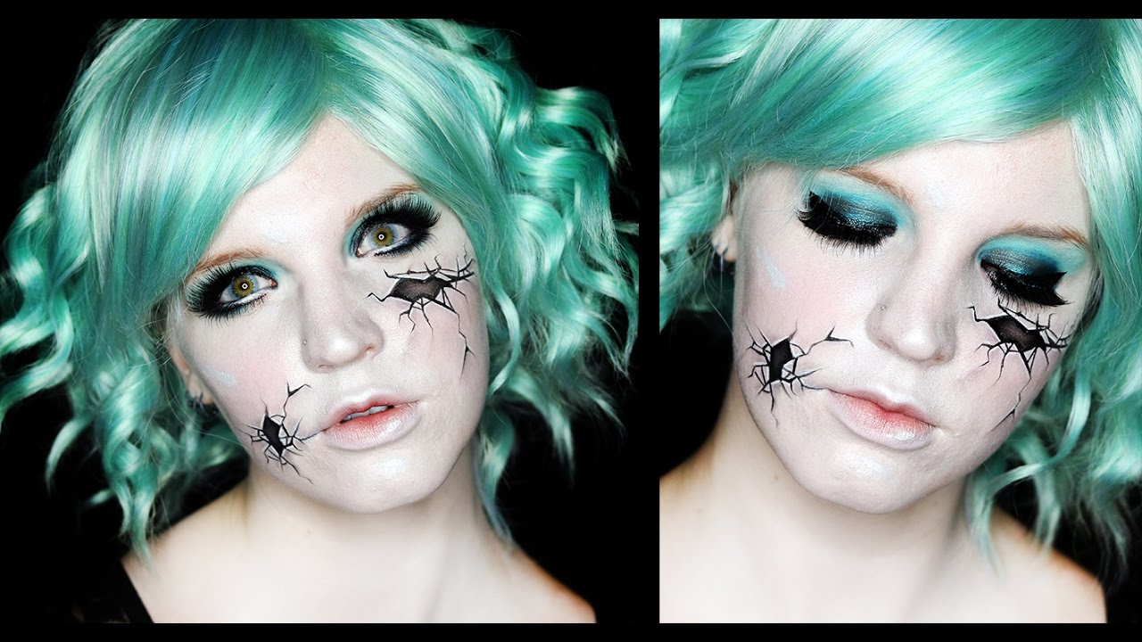 Broken Doll Makeup Tutorial Cracked Face 31 Days Of Halloween