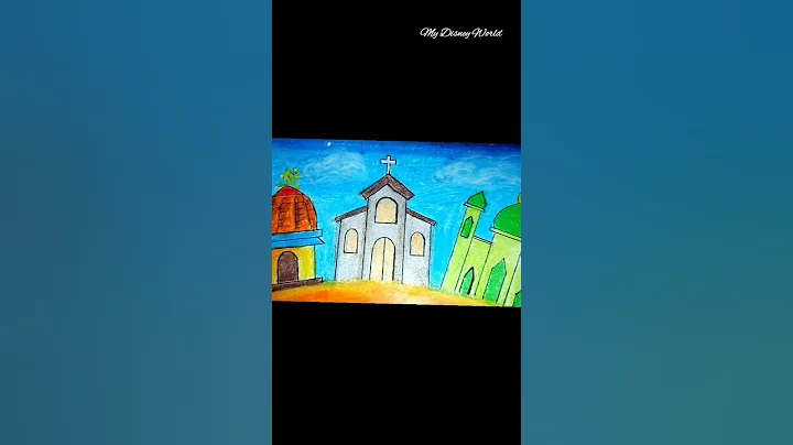 Unity in Diversity Drawing with Oil Pastel | Art by Subhoshree | My Disney World #shorts #india #art