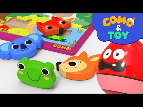 Como | Animal Puzzles | Learn colors and words | Cartoon video for kids | Como Kids TV