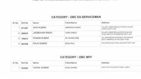 HP PATWARI 17-12-2019 New result (90 more candidates  added)