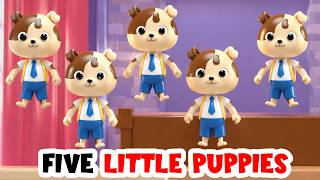Five Little Puppies 🐶 Nursery Rhyme For Kids Fun Counting Song For Toddlers