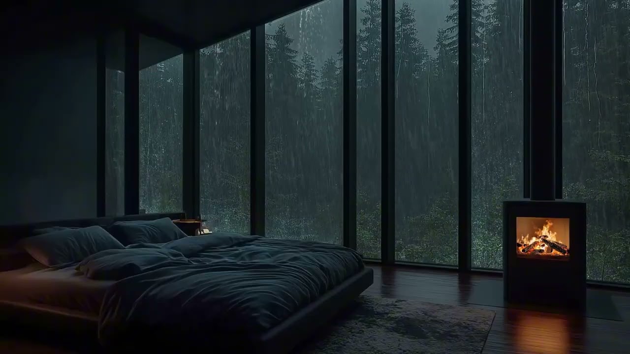 Sleep Fast with Relaxing Rainfall and Soft Piano Playing Slowly | Insomnia Support