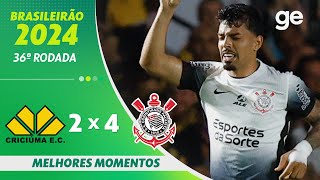 Thumbnail for CRICIÚMA 2 X 4 CORINTHIANS | MELHORES MOMENTOS | 36ª RODADA BRASILEIRÃO 2024 | ge.globo