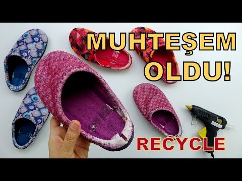 YIRTIK TERLİKTEN DİLİNİZİ YUTACAĞINIZ DÖNÜŞÜM! (Eski Terliklerin Dönüşümü) Recycling Of Old Slipper