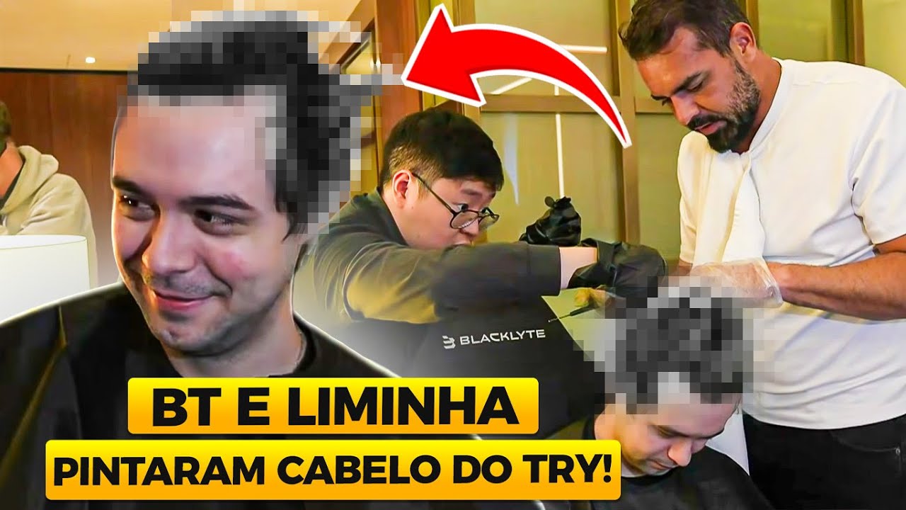 BT E LIMINHA PINTANDO O CABELO DO TRY EM LIVE!
