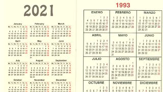 CALENDARIO DEL 2021 COINCIDE  CON EL DE 1993