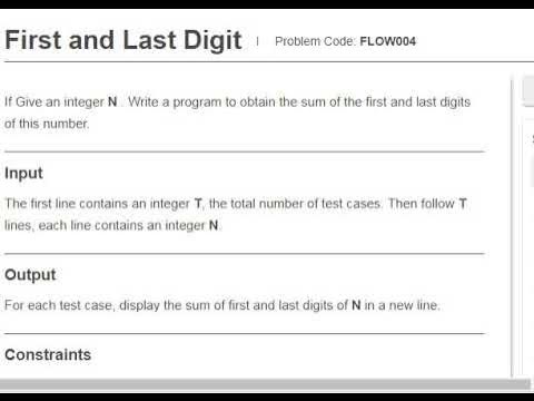 sum of first and last digit @ python - YouTube