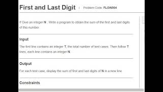 sum of first and last digit @ python