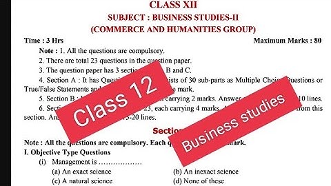 Class 12 Business studies II November Bimonthly Sample paper 2022#pseb #solved #class12