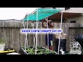 How to set up a shade cloth canopy to reduce the temperature of the plants in your vegetable garden