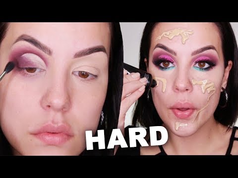 MAQUIAGEM HARD COM PRODUTOS QUE NUNCA USEI ANTES
