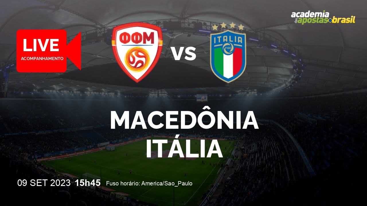 MACEDÔNIA X ITÁLIA AO VIVO ELIMINATÓRIAS EURO 2024 FASE DE GRUPOS
