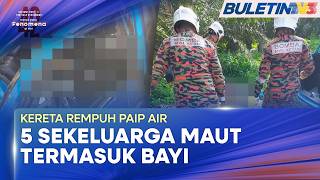 Tragedi  Lima Sekeluarga Maut Kereta Terbabas Langgar Paip Air
